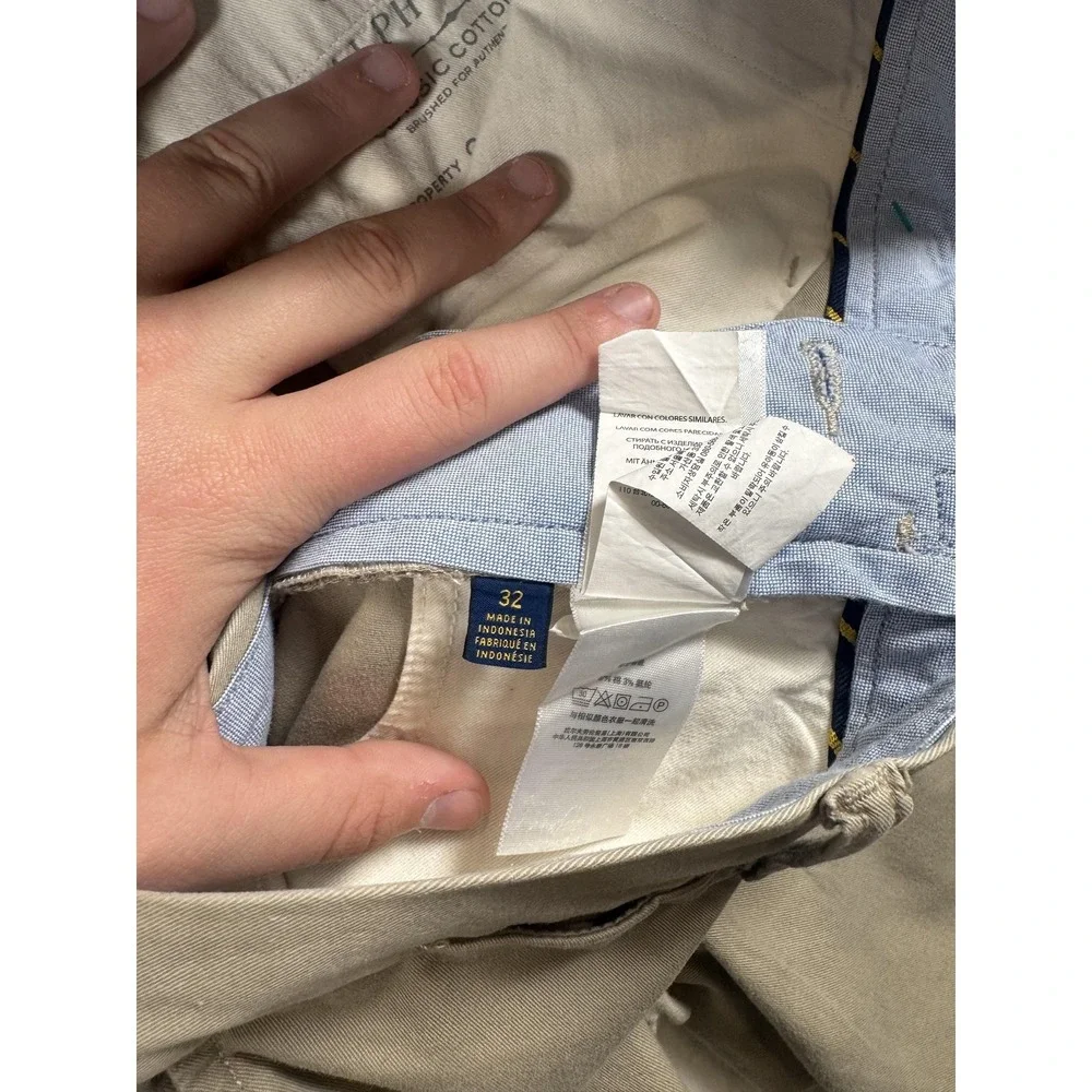 Polo Ralph Lauren Shorts Mens 32 Khaki Beige Stretch‎ Classic Fit Chino Casual